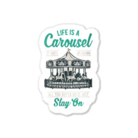 Womens Vintage Merry Go Round Life Is A Carousel Ride Nanny Gift V Nec Sticker | Artistshot