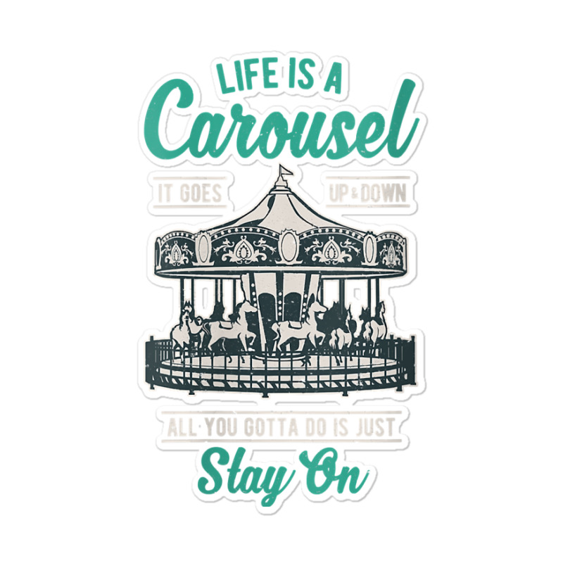 Womens Vintage Merry Go Round Life Is A Carousel Ride Nanny Gift V Nec Sticker | Artistshot