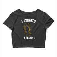 I Survived La Chancla Slippers Mexican Culture Crop Top | Artistshot