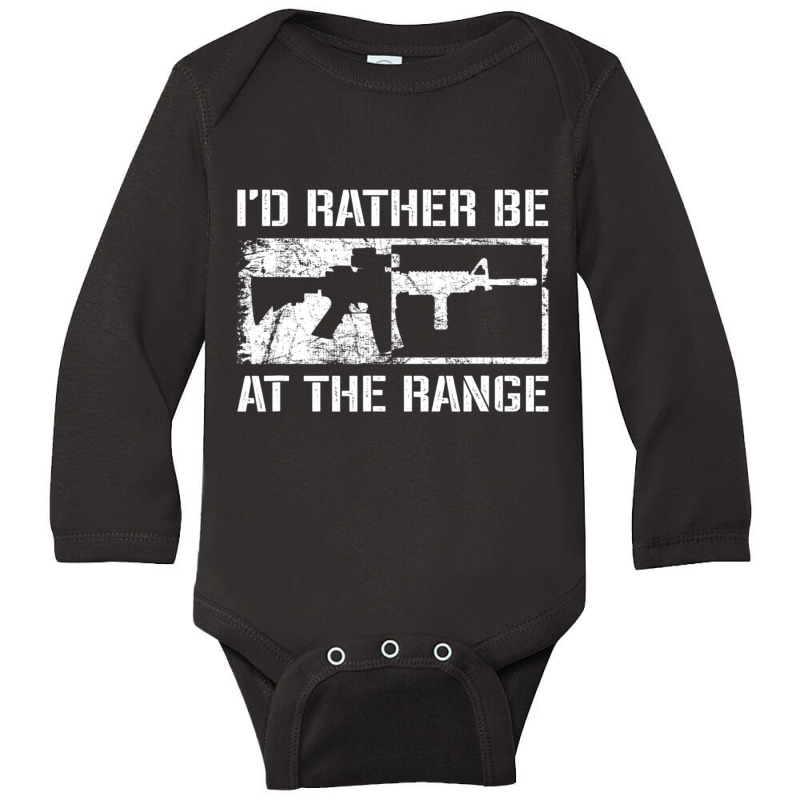 I'd Rather Be At The Gun Range Ar15 Rifle Pro Gun Long Sleeve Baby Bodysuit | Artistshot