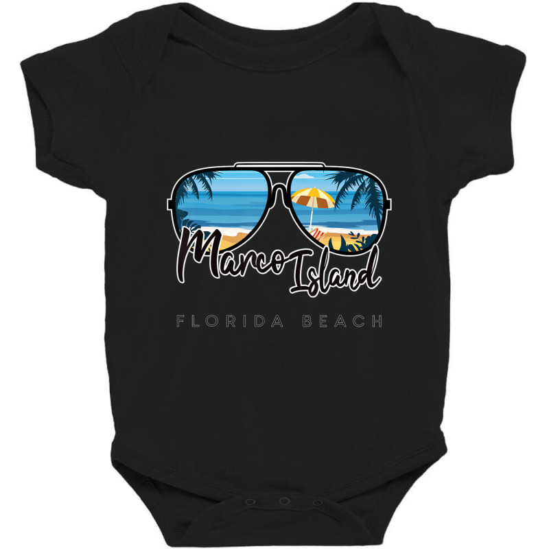 Trending Marco Island Florida Palm Tree Sunglasses Baby Bodysuit by femalesbaubles | Artistshot