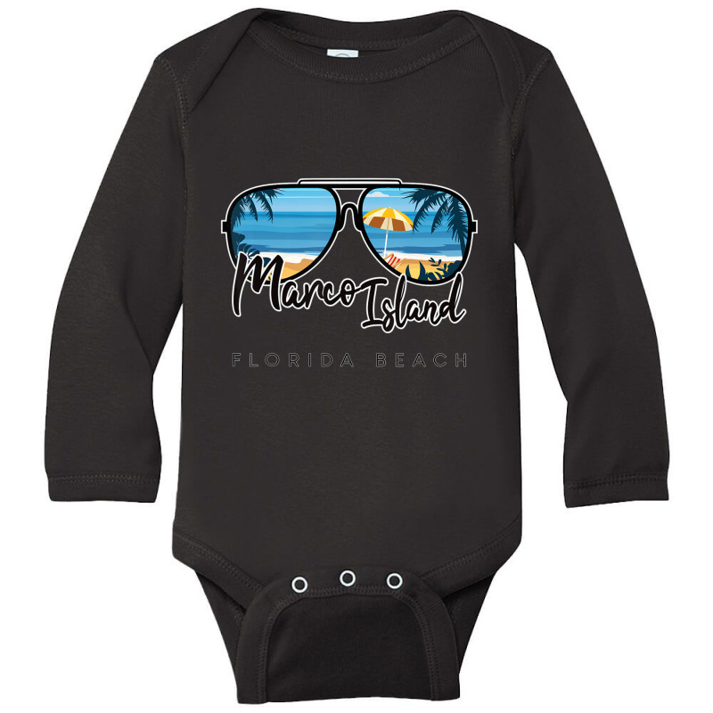 Trending Marco Island Florida Palm Tree Sunglasses Long Sleeve Baby Bodysuit by femalesbaubles | Artistshot