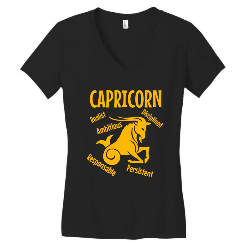 Sign Capricorn Women's V-Neck T-Shirt by Cypryanus | Artistshot