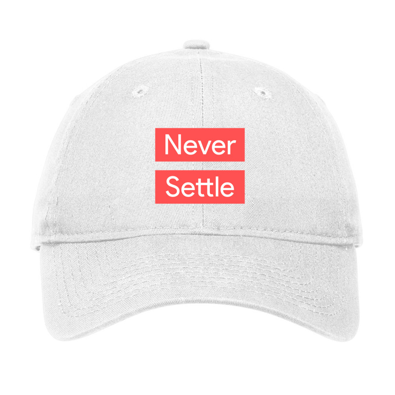 Never Settle Red Adjustable Cap by STEVEHICKS | Artistshot