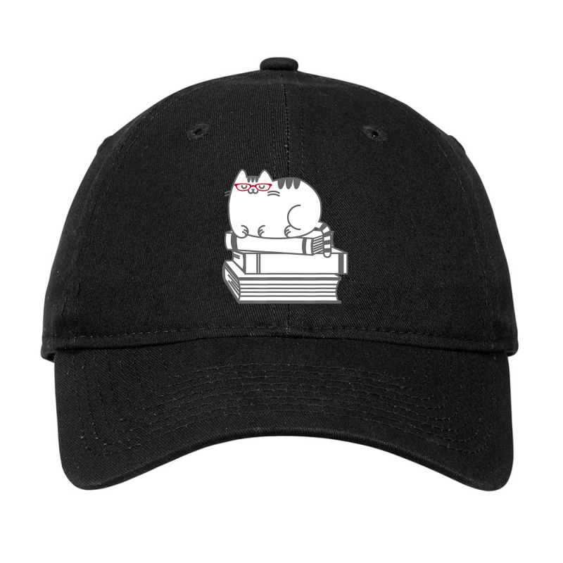 Cute Book Nerd Cat Nerdy Kitten Adjustable Cap by thanhtran | Artistshot