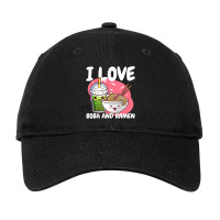 I Love Boba For Milk Tea Lover And Ramen Japanese Food Lover Adjustable Cap | Artistshot