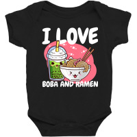 I Love Boba For Milk Tea Lover And Ramen Japanese Food Lover Baby Bodysuit | Artistshot