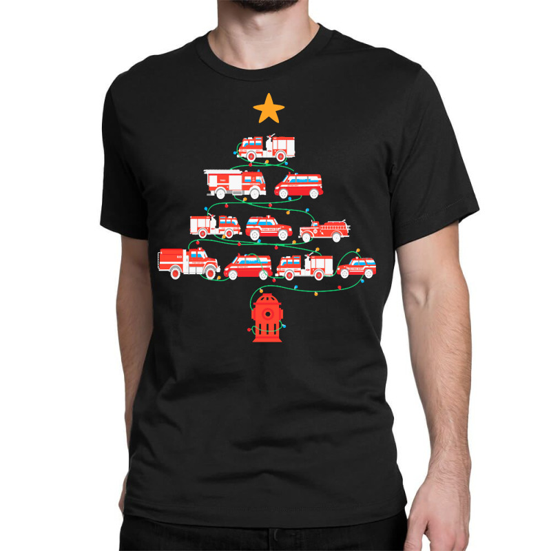 Firefighter Christmas Gifts T  Shirt Firefighter Christmas Tree Fire D Classic T-shirt by bryana12462 | Artistshot