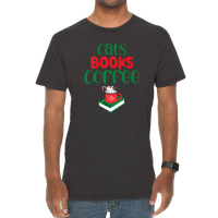 Christmas Cats Books Coffee Vintage T-shirt | Artistshot