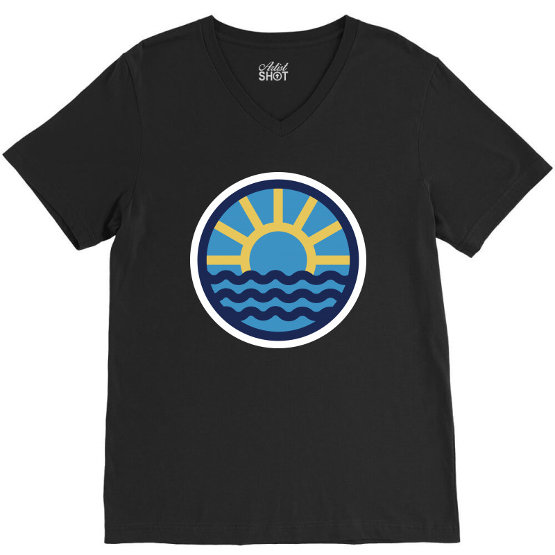 Sun Beach V-Neck Tee by Quilimo | Artistshot