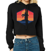 Sunset Beach Island Cropped Hoodie | Artistshot