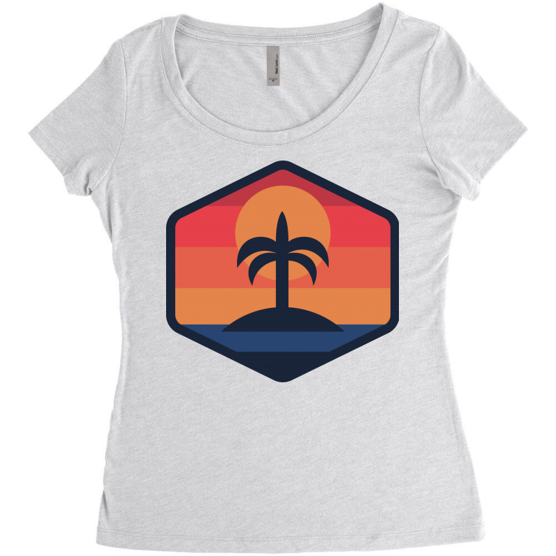 Sunset Beach Island Women's Triblend Scoop T-shirt by Quilimo | Artistshot