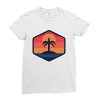 Sunset Beach Island Ladies Fitted T-shirt | Artistshot