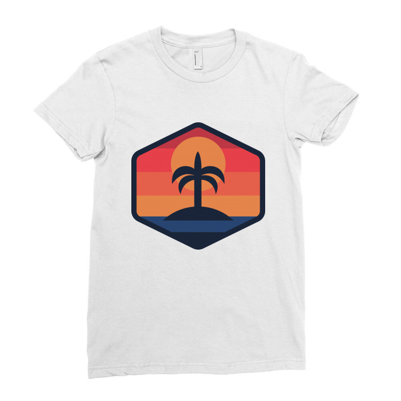 Sunset Beach Island Ladies Fitted T-Shirt by Quilimo | Artistshot