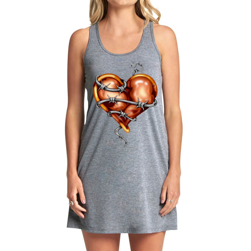 Limited Edition Barbed Wire Broken Heart Creepy Valentine Tank Dress by declangreenwood | Artistshot