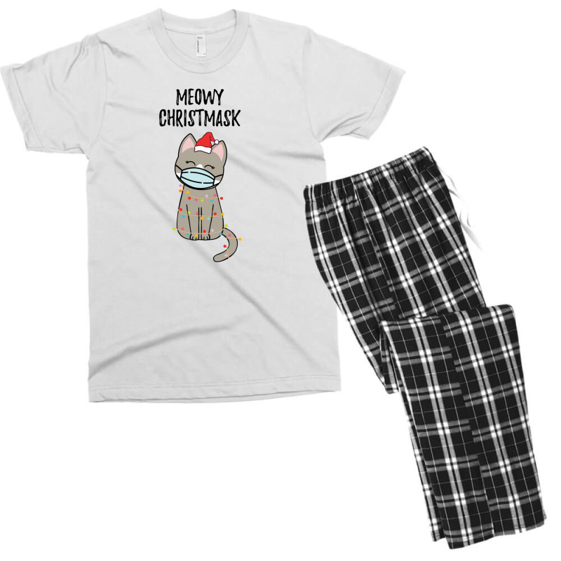 Meowy Christmask Cute Christmas Ca Men's T-shirt Pajama Set | Artistshot