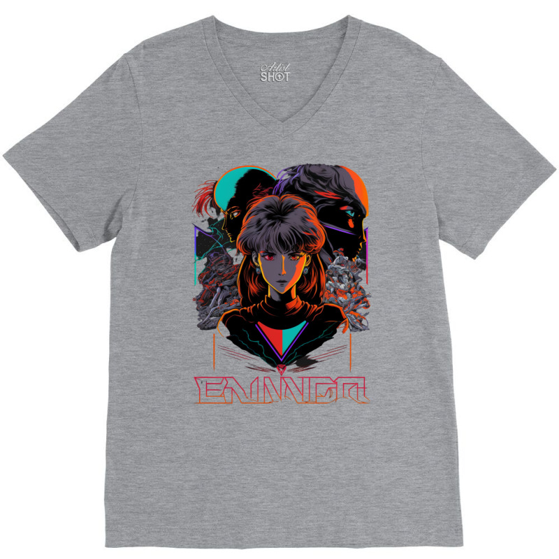 Neon Genesis Evangelion Retro Vintage 50 V-neck Tee | Artistshot