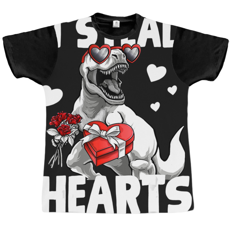 Limited Edition Valentines Day Trex Lover I Steal Hearts For Boys For Graphic T-shirt | Artistshot