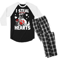 Limited Edition Valentines Day Trex Lover I Steal Hearts For Boys For Men's 3/4 Sleeve Pajama Set | Artistshot