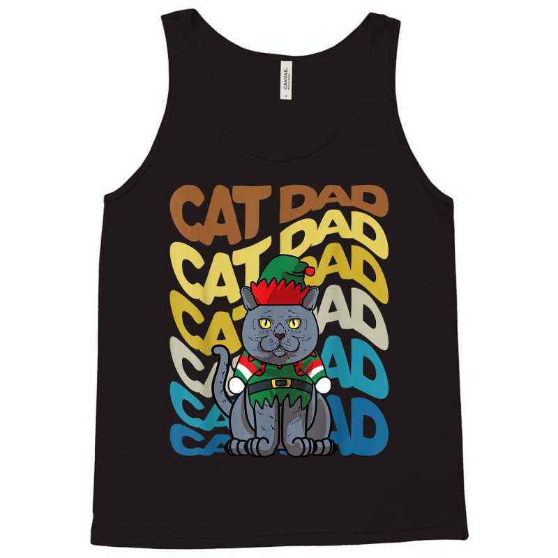 Retro Vintage Cats British Shorthair Cat Dad Christmas Tank Top | Artistshot