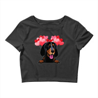 Hot Trend Valentine Day Black And Tan Coonhound Heart Crop Top | Artistshot