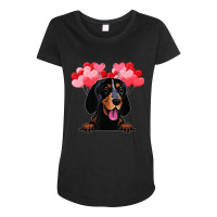 Hot Trend Valentine Day Black And Tan Coonhound Heart Maternity Scoop Neck T-shirt | Artistshot