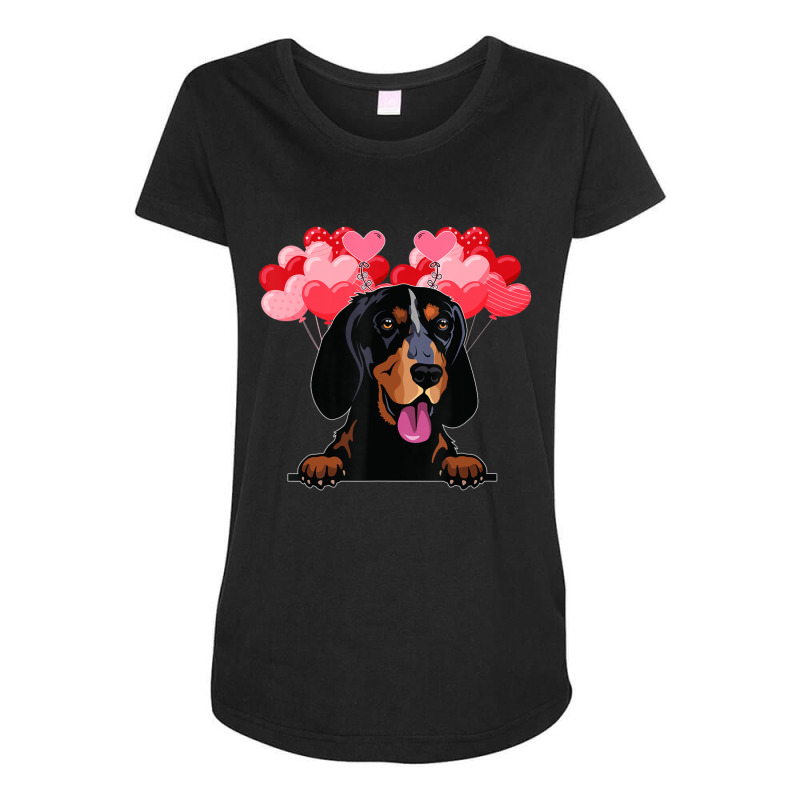 Hot Trend Valentine Day Black And Tan Coonhound Heart Maternity Scoop Neck T-shirt by Trudeau Palmer | Artistshot