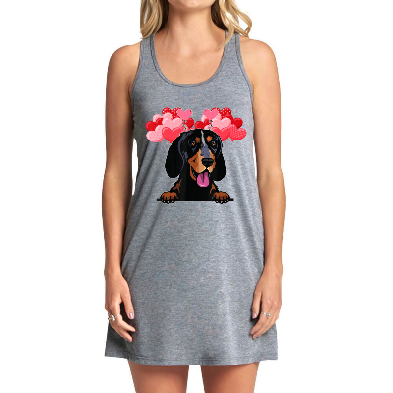 Hot Trend Valentine Day Black And Tan Coonhound Heart Tank Dress by Trudeau Palmer | Artistshot