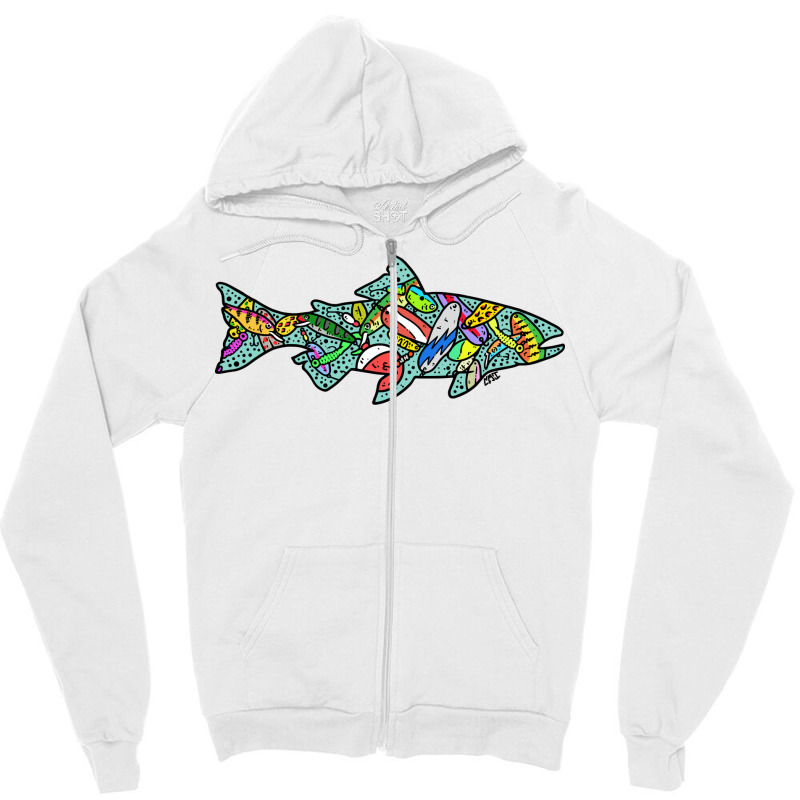 Gone Fishing 80s Zipper Hoodie by lorinealazem3 | Artistshot