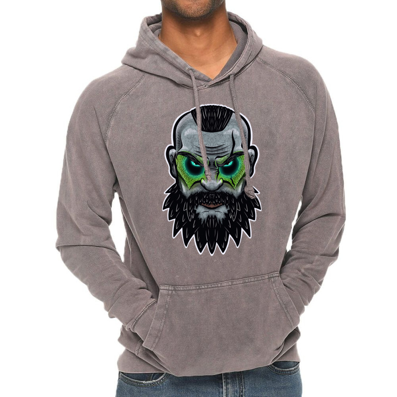 War God Celt King Viking Head Warrior Green Vintage Hoodie | Artistshot