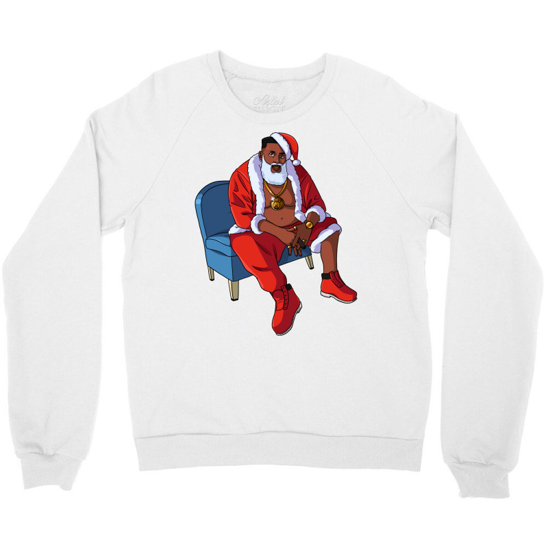 Black Santa Claus Gangster Christmas Girl Crewneck Sweatshirt | Artistshot