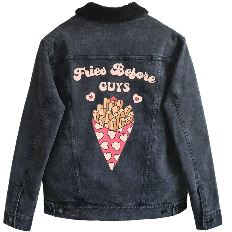 Trending Valentines Costume Toddlers Fries Before Guys Toddler Unisex Sherpa-Lined Denim Jacket by Ricarda Petrie | Artistshot