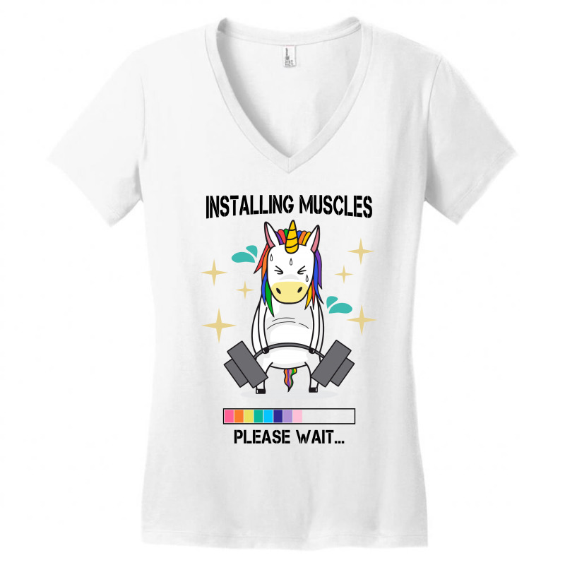 Installing Muscles Please Wait For Light Women's V-Neck T-Shirt by Gurkan | Artistshot