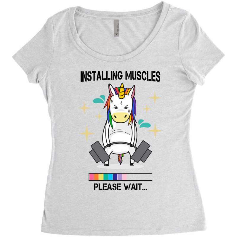 Installing Muscles Please Wait For Light Women's Triblend Scoop T-shirt by Gurkan | Artistshot