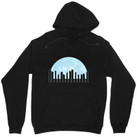 Piano Keys As A City Landscape In The Moonlight Unisex Hoodie | Artistshot