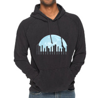 Piano Keys As A City Landscape In The Moonlight Vintage Hoodie | Artistshot