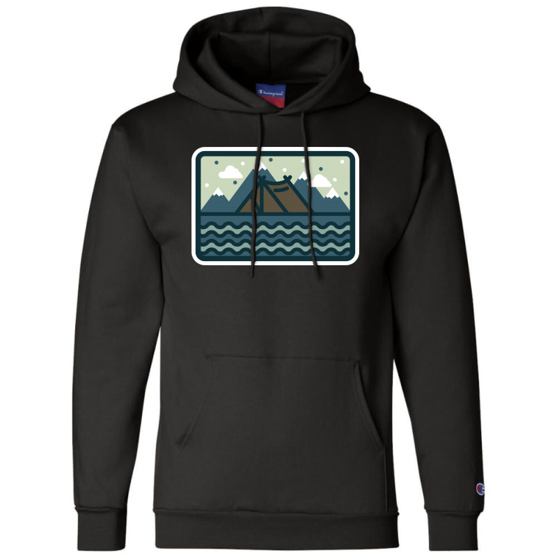 Camp Mountain Beach View Champion Hoodie by Quilimo | Artistshot