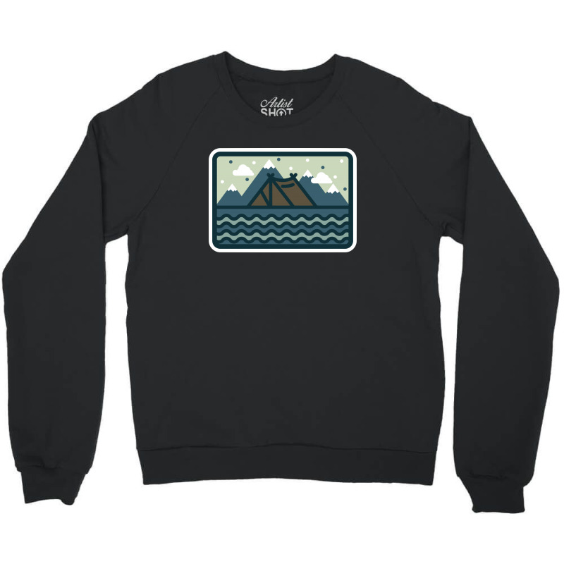 Camp Mountain Beach View Crewneck Sweatshirt by Quilimo | Artistshot