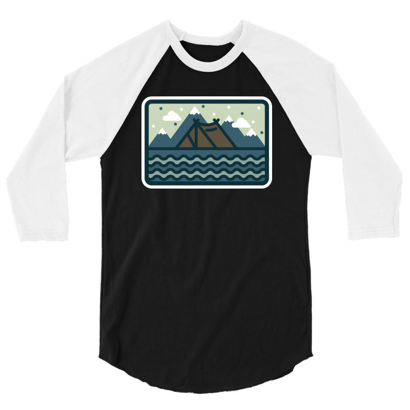 Camp Mountain Beach View 3/4 Sleeve Shirt by Quilimo | Artistshot