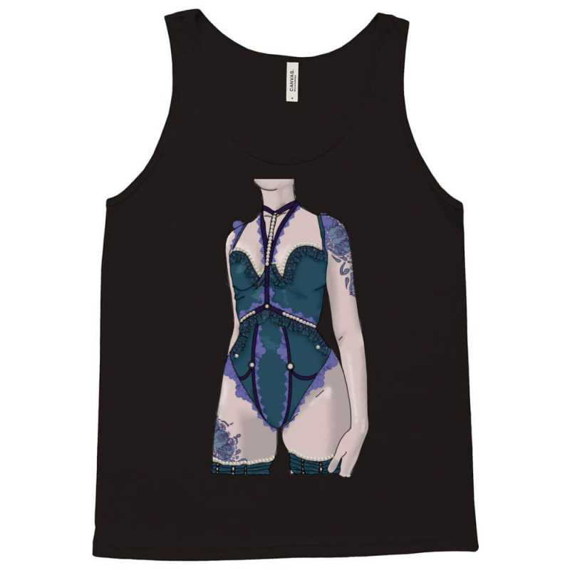 Sexy Lingerie Gothic Pastel Tattoo Harness Pinup Lady Tank Top | Artistshot