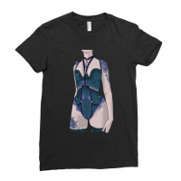 Sexy Lingerie Gothic Pastel Tattoo Harness Pinup Lady Ladies Fitted T-shirt | Artistshot