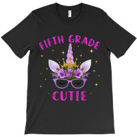 Fifth Grade Cutie Unicorn Face Lover 5th Grade Girl Gift T-shirt | Artistshot