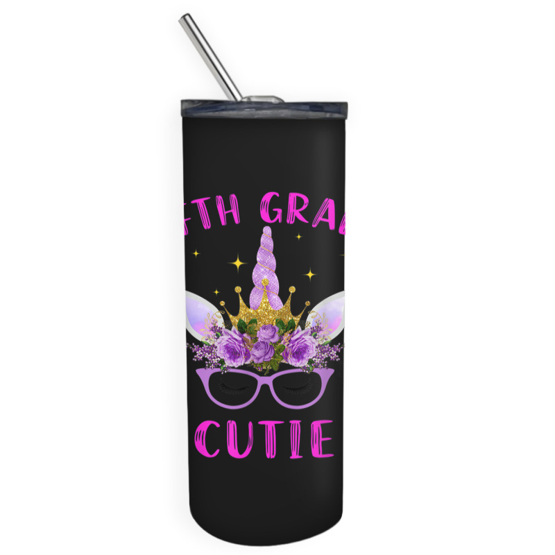 Fifth Grade Cutie Unicorn Face Lover 5th Grade Girl Gift Skinny Tumbler | Artistshot