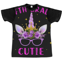 Fifth Grade Cutie Unicorn Face Lover 5th Grade Girl Gift Graphic T-shirt | Artistshot