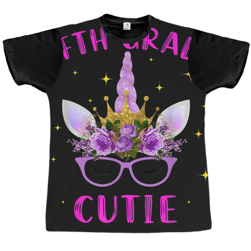 Fifth Grade Cutie Unicorn Face Lover 5th Grade Girl Gift Graphic T-shirt | Artistshot