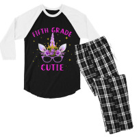 Fifth Grade Cutie Unicorn Face Lover 5th Grade Girl Gift Men's 3/4 Sleeve Pajama Set | Artistshot