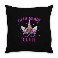 Fifth Grade Cutie Unicorn Face Lover 5th Grade Girl Gift Throw Pillow | Artistshot