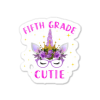 Fifth Grade Cutie Unicorn Face Lover 5th Grade Girl Gift Sticker | Artistshot