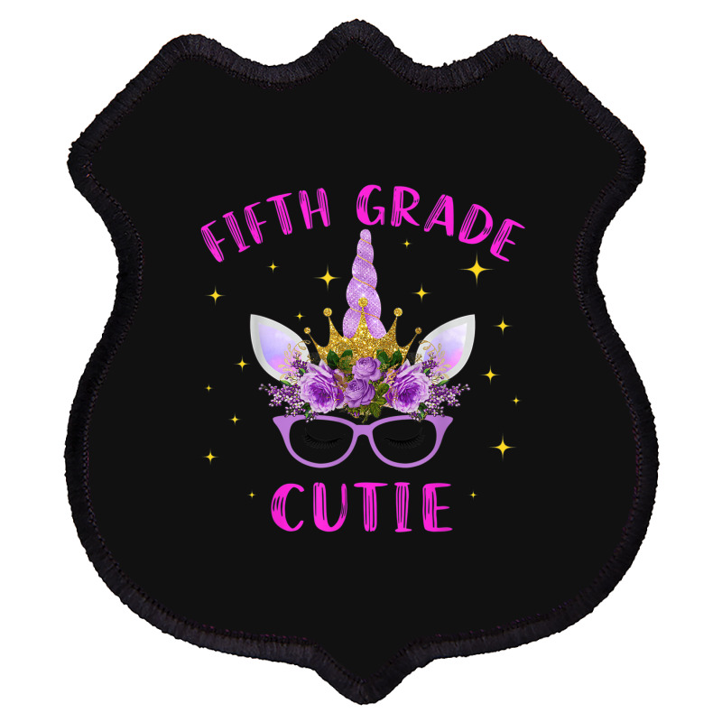 Fifth Grade Cutie Unicorn Face Lover 5th Grade Girl Gift Shield Patch | Artistshot