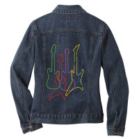 Distressed Guitars Ladies Denim Jacket | Artistshot